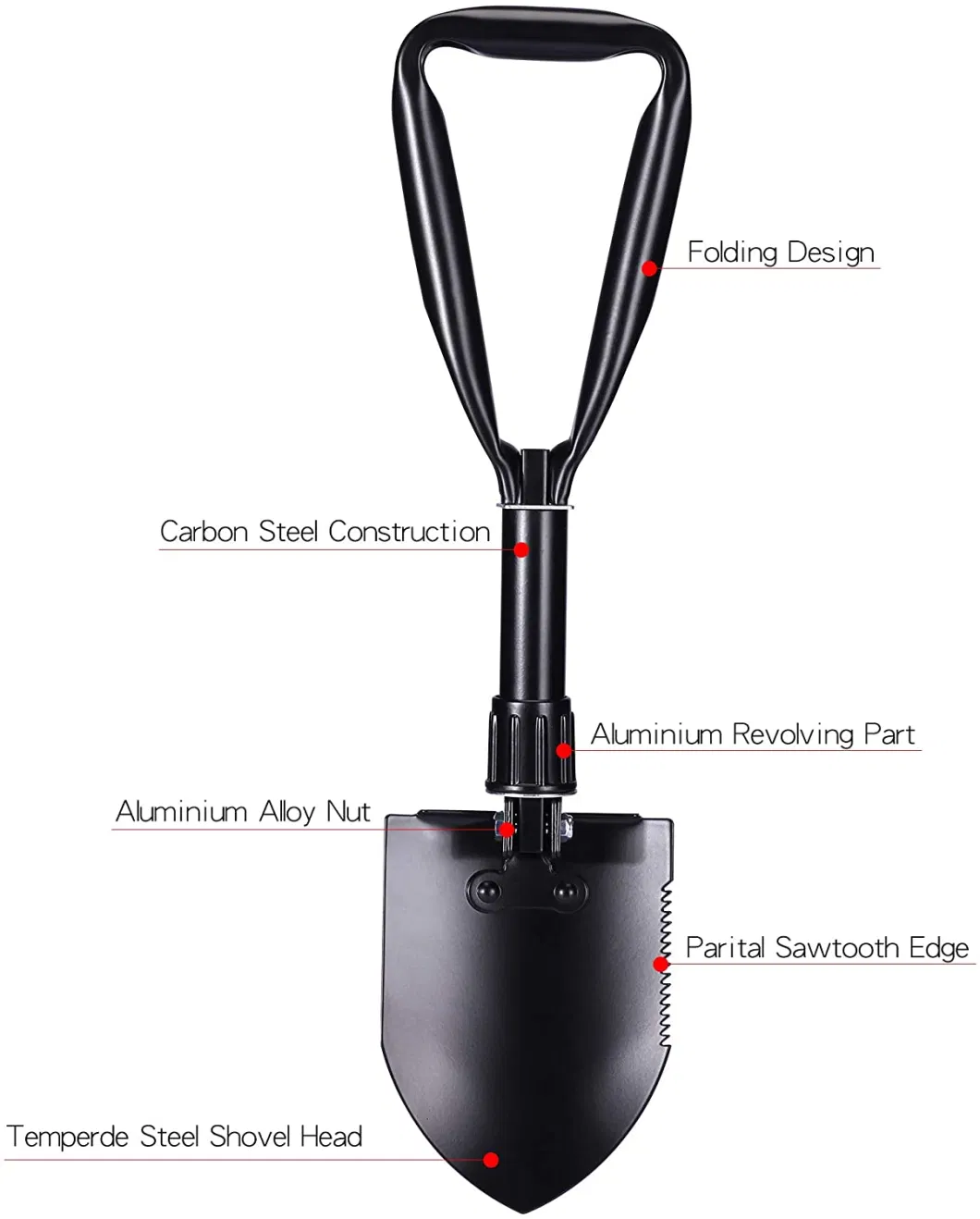 Multitool Shovel-Portable Folding Outdoor Multifunction Tactical Survival Shovel