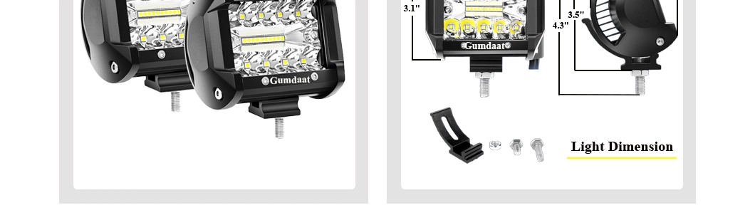 LED Light Bar 4 Inch LED Pods 60W 6000lm Waterproof Cube Spot Flood Combo off Road Lights Driving Backup Lights for Trucks Jeep Rzr ATV Ute UTV